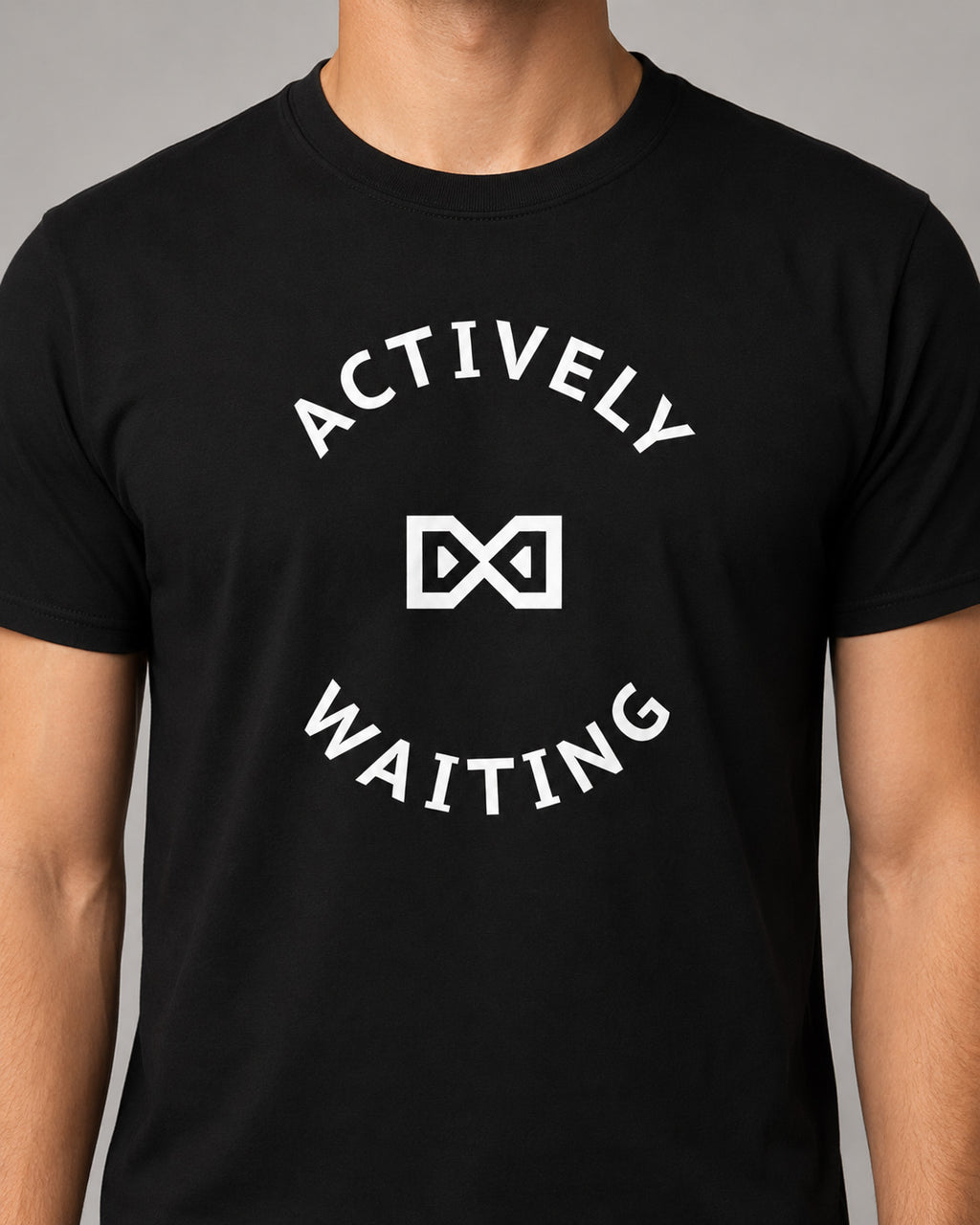 Actively Waiting Graphic T-Shirt – Minimalist Statement Tee