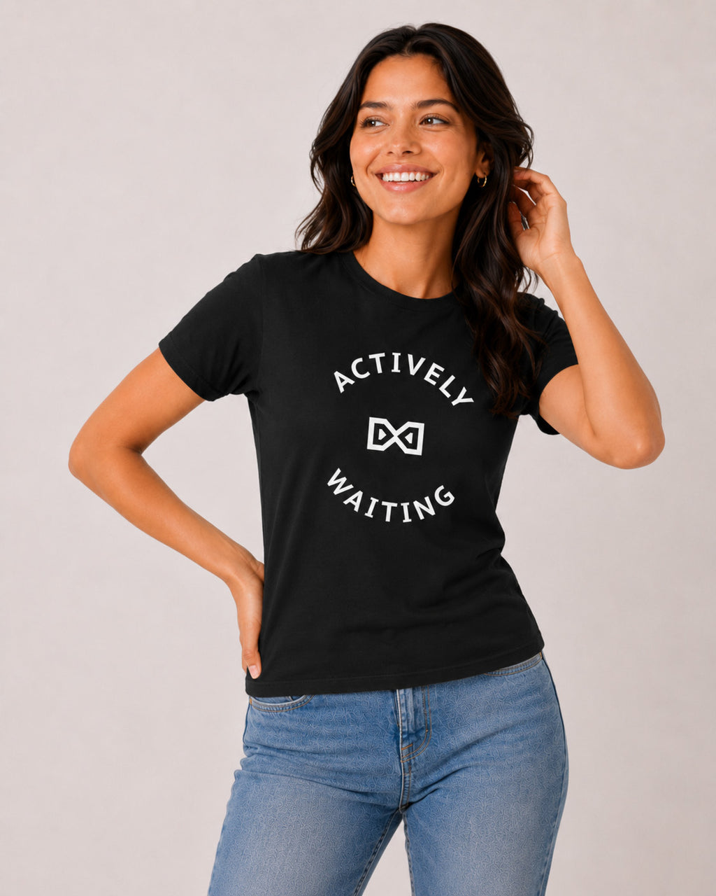 Actively Waiting Graphic T-Shirt – Minimalist Statement Tee