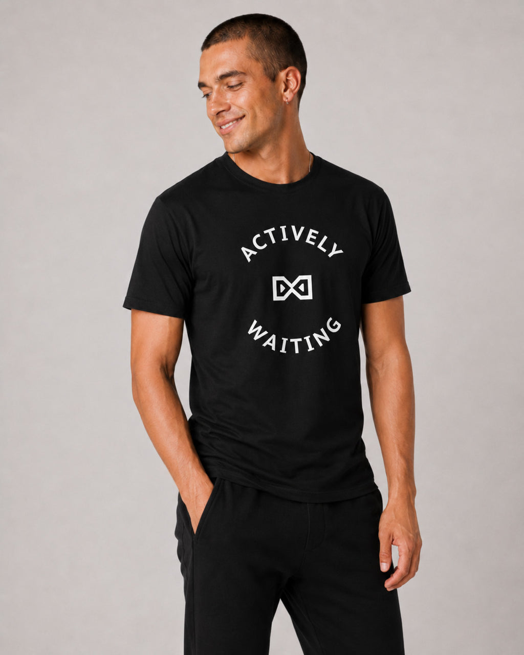 Actively Waiting Graphic T-Shirt – Minimalist Statement Tee