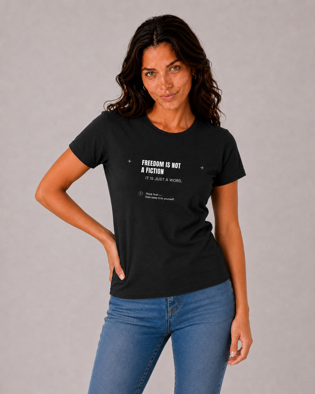 Freedom Is Not A Fiction Graphic T-Shirt — Minimalist Statement Tee