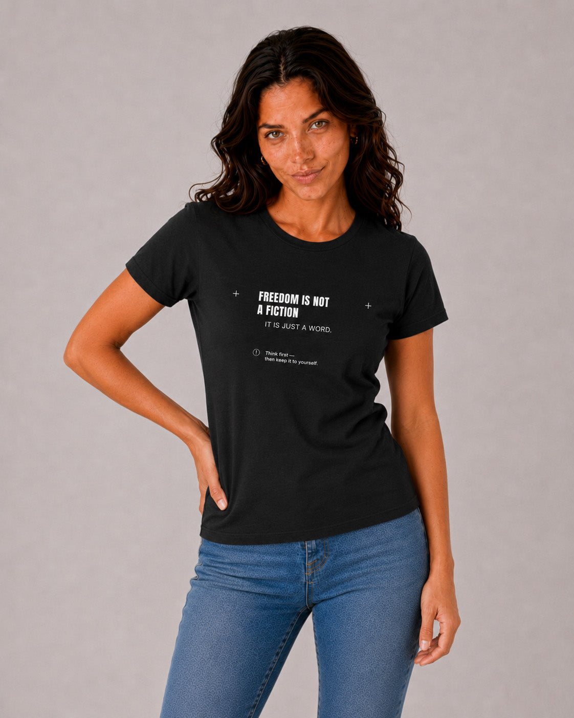 Freedom Is Not A Fiction Graphic T-Shirt — Minimalist Statement Tee