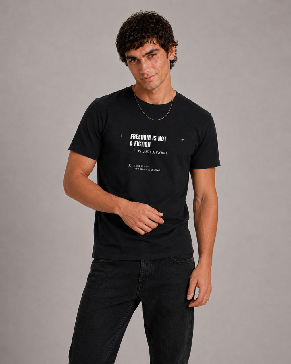 Freedom Is Not A Fiction Graphic T-Shirt — Minimalist Statement Tee
