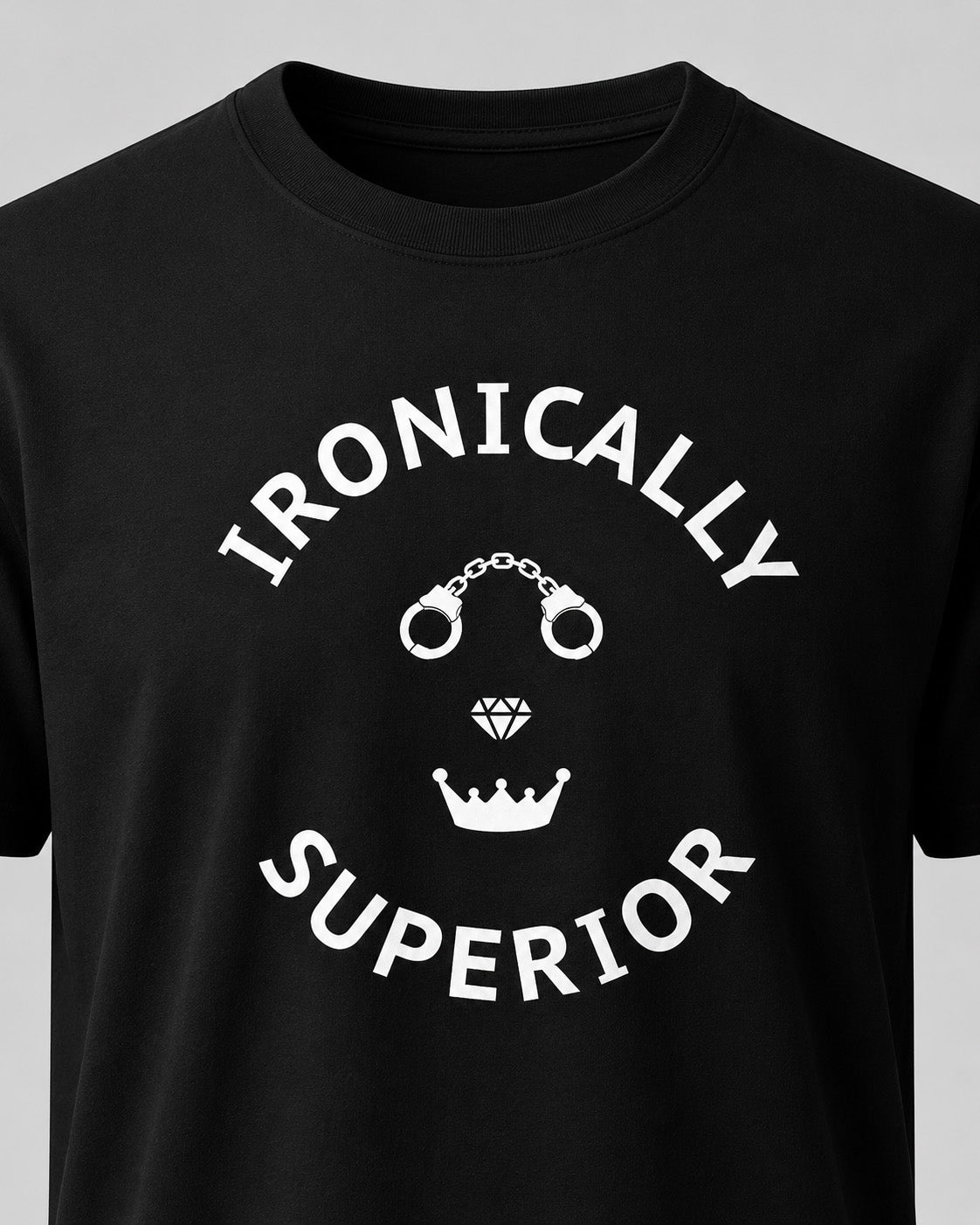 Ironically Superior Graphic T-Shirt — Minimalist Statement Tee
