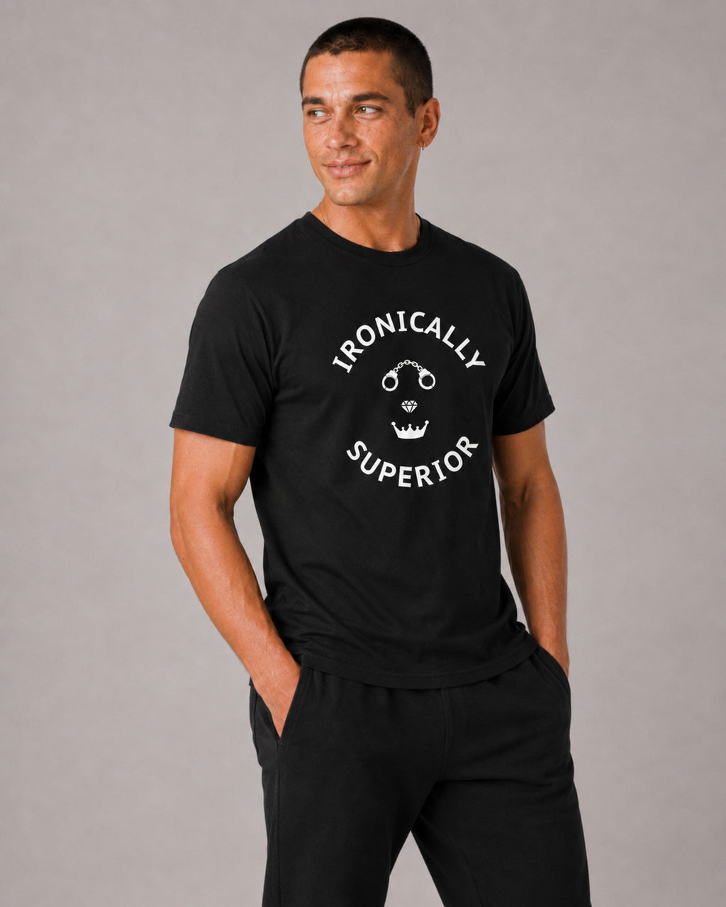 Ironically Superior Graphic T-Shirt — Minimalist Statement Tee