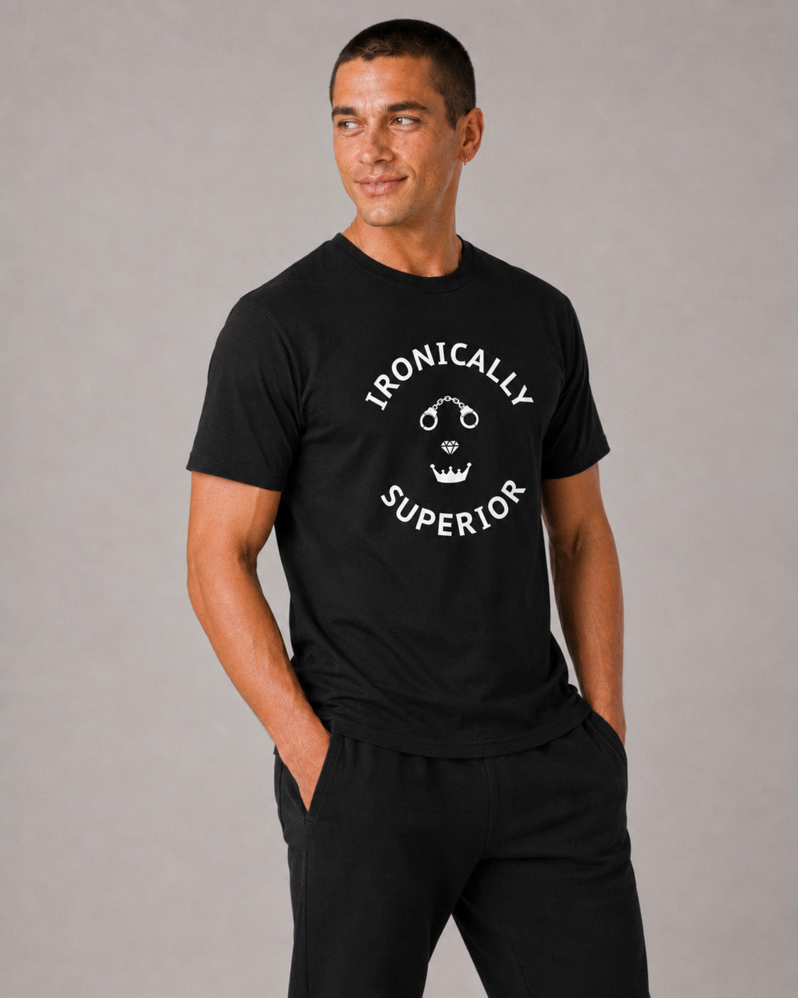Ironically Superior Graphic T-Shirt — Minimalist Statement Tee