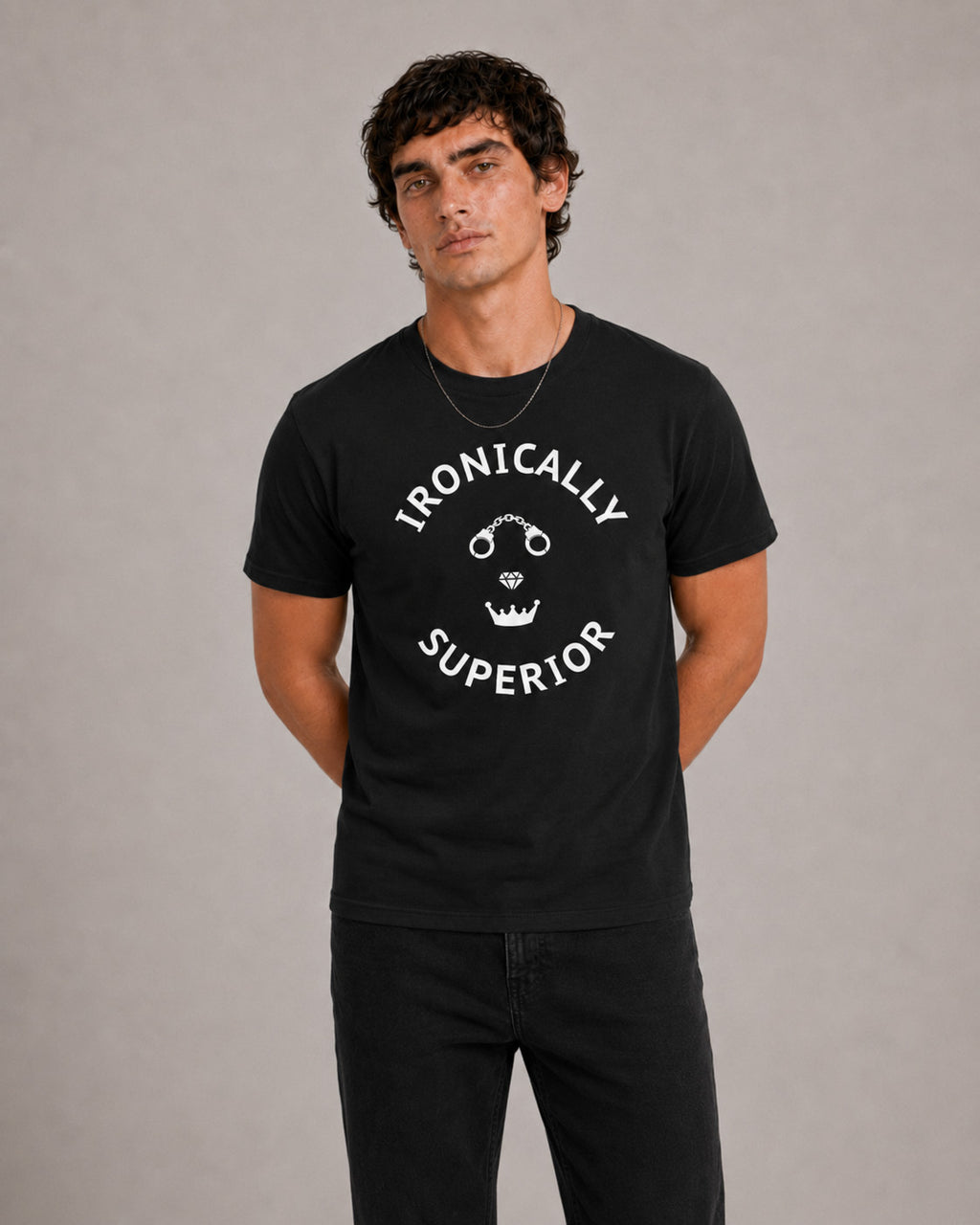 Ironically Superior Graphic T-Shirt — Minimalist Statement Tee