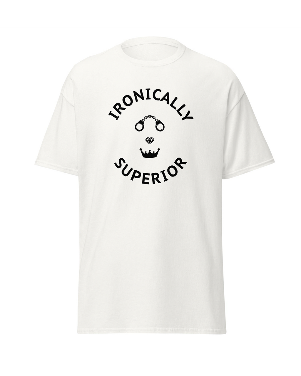 Ironically Superior White Edition — Minimalist Statement Graphic T-Shirt