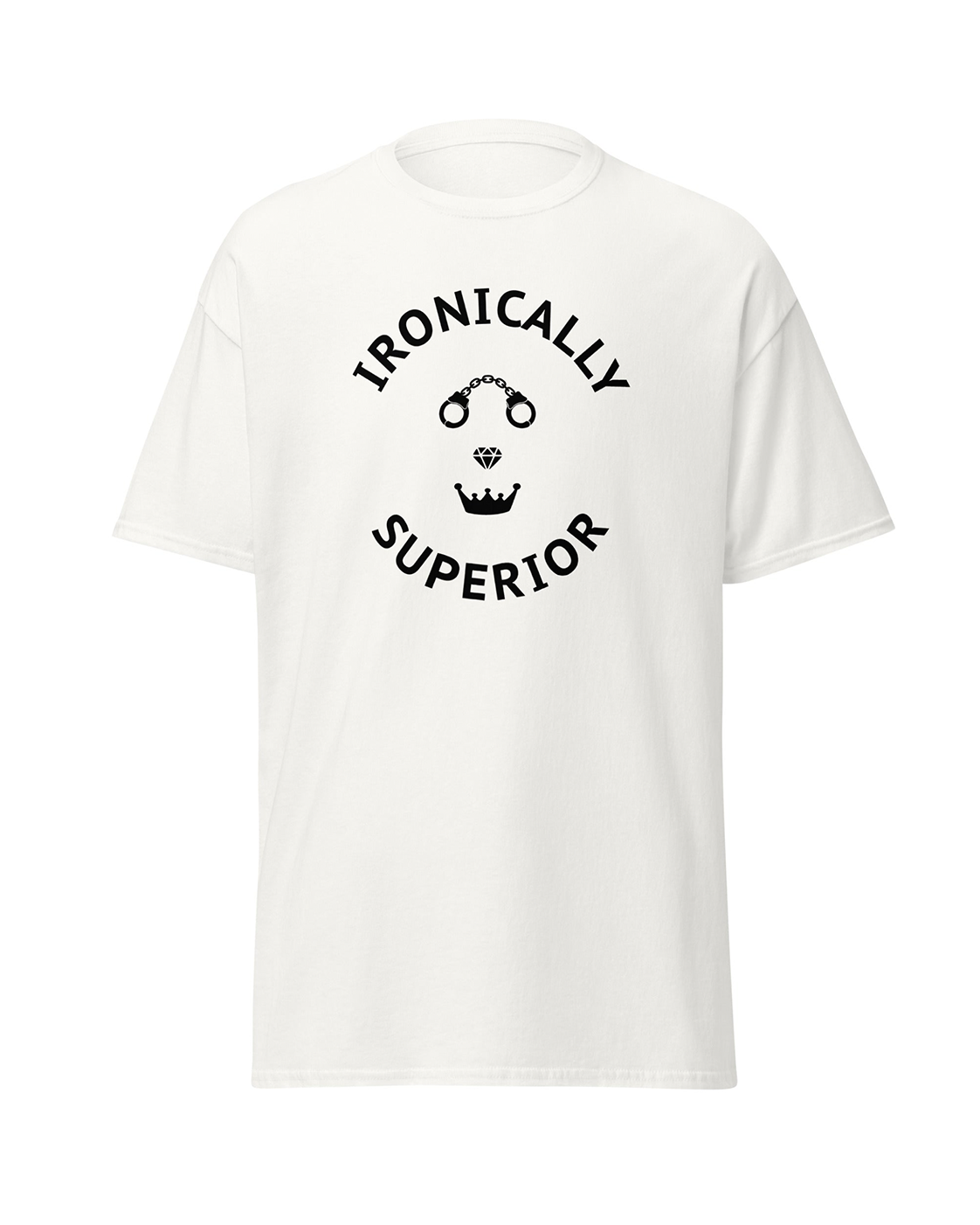 Ironically Superior White Edition — Minimalist Statement Graphic T-Shirt