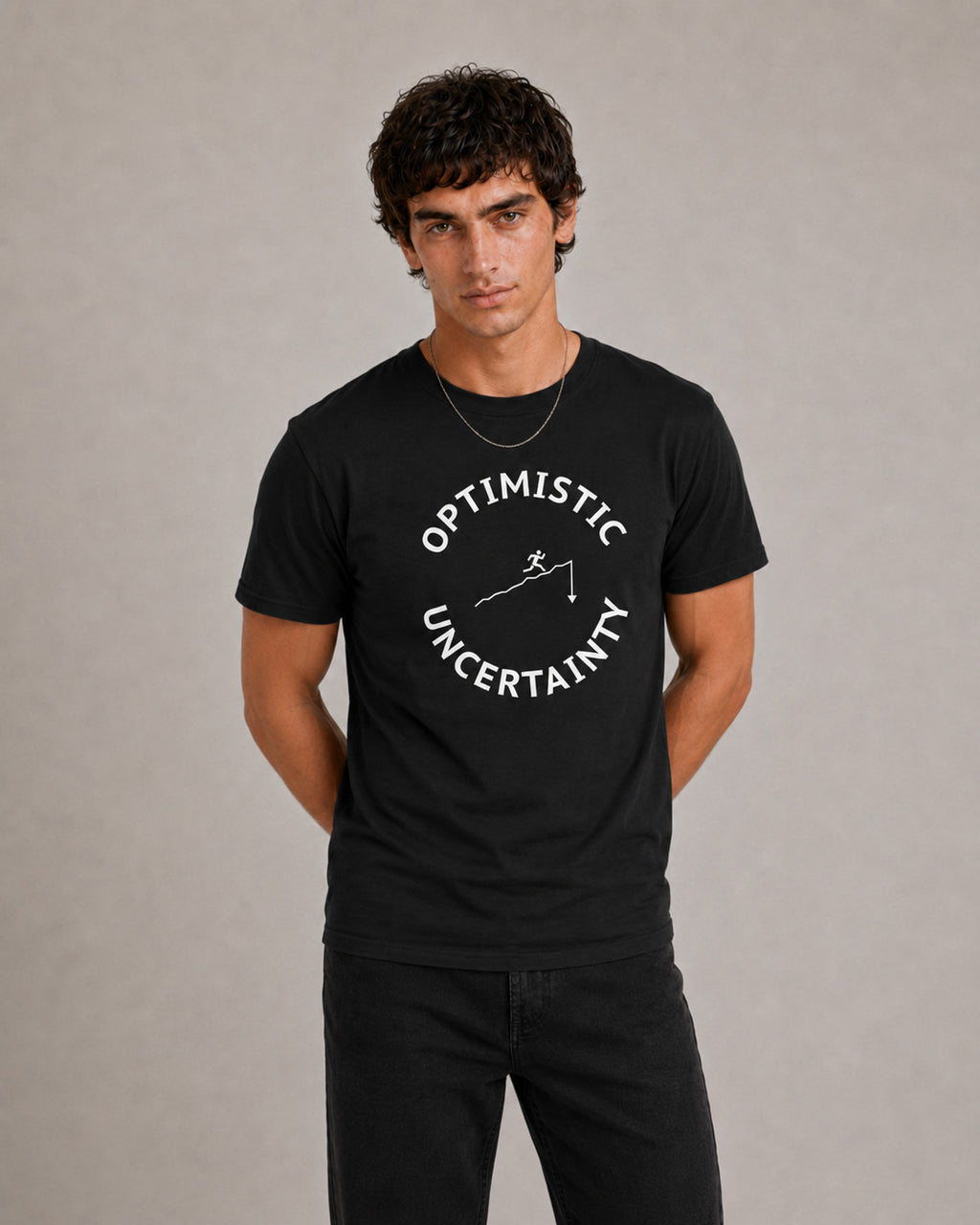 Optimistic Uncertainty — Minimalist Statement Graphic T-Shirt