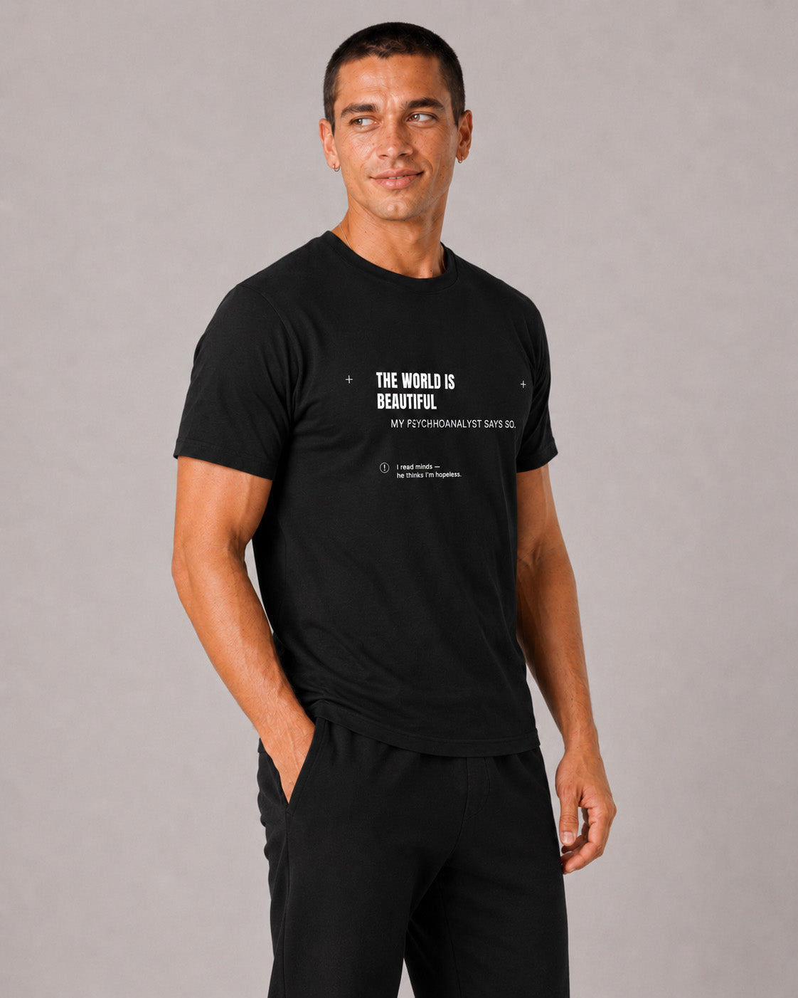 The World Is Beautiful Graphic T-Shirt — Minimalist Statement Tee